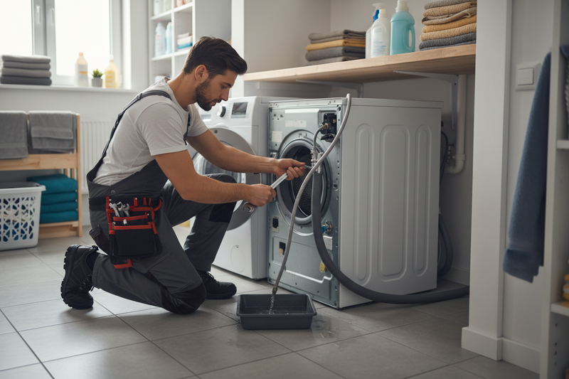 a amn with uninstallation a washing machine