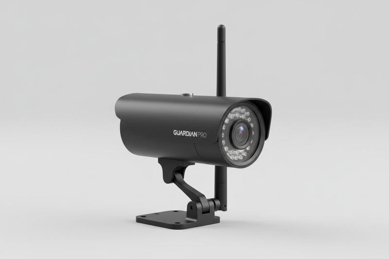 want a image of wireless cctv in 4k with plain background